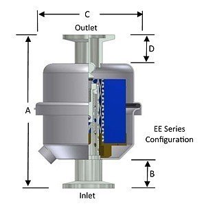 Solberg EE-GL915-QF2516 ISO flange oil mist filter diagram