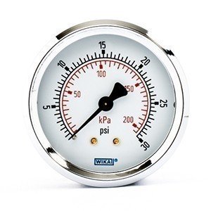 Wika 9311895 111.12 2.5" 30PSI/KPA Bourdon Tube Gauge w/U-Clamp Dry Steel Case