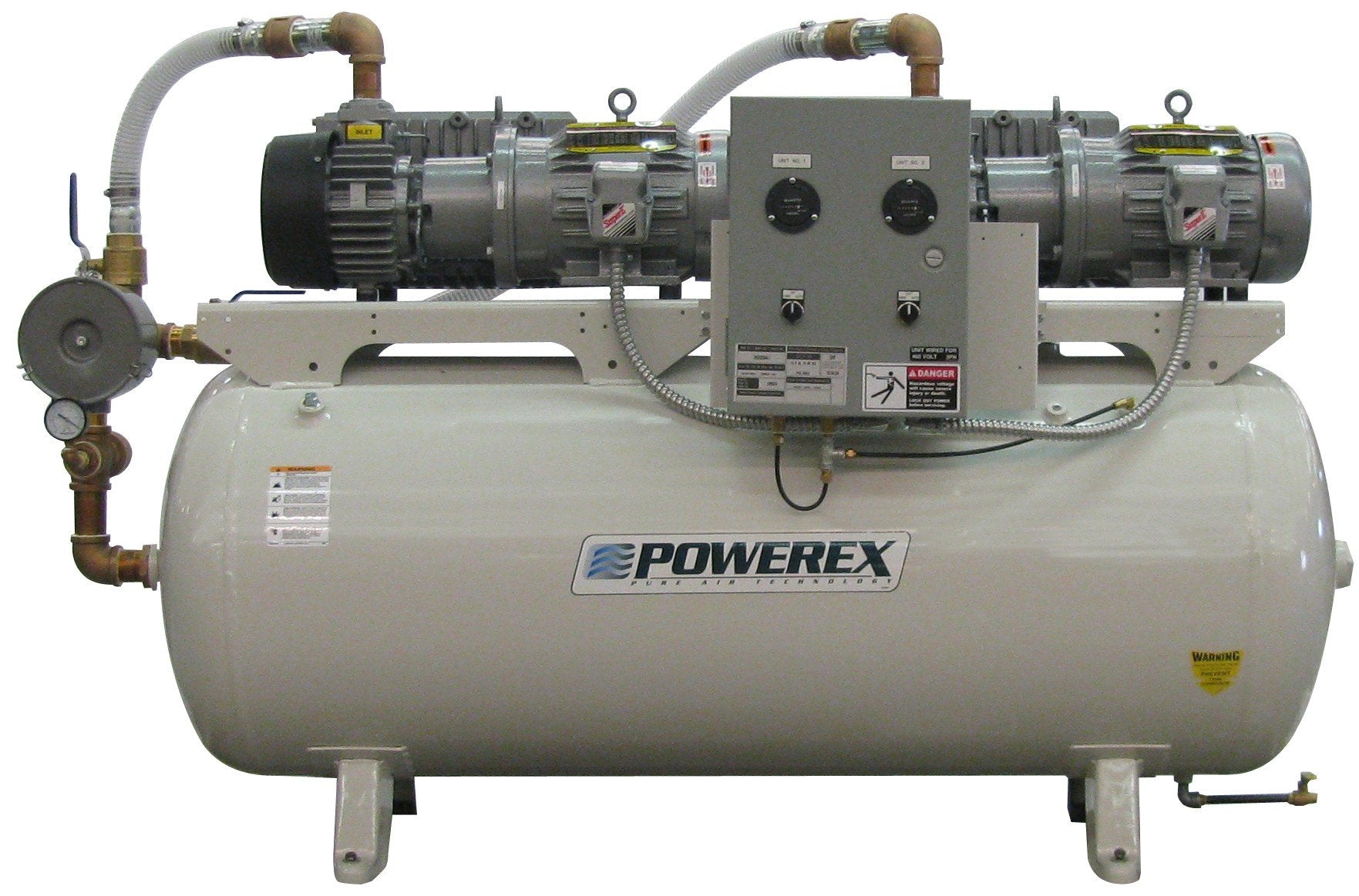Powerex IVD0755 Lubricated Rotary Vane Vacuum Tank Air Compressor IVD Duplex