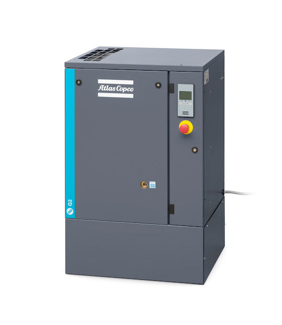 Atlas Copco 25 HP Rotary Screw Air Compressors, 82 CFM, 125 PSI, Fixed Speed, floor mount, Three Phase, tri-volt
