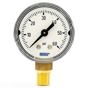 Wika 4252935 2" 111.10 60 PSI Bourdon Tube Pressure Gauge Dry ABS Case