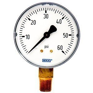 Wika 4253124 2.5" 111.10 60 PSI Bourdon Tube Pressure Gauge Dry ABS Case