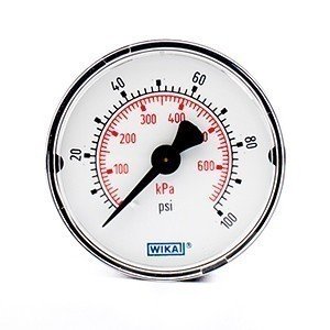 Wika 9690692 2" 111.12 100 PSI/KPA Bourdon Tube Pressure Gauge Dry ABS Case