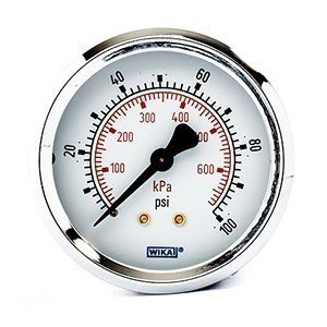 Wika 9311925 2.5" 111.12 100 PSI/KPA Bourdon Tube Gauge w/U-Clamp Dry Steel Case