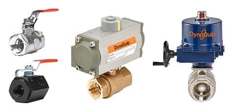 Dynaquip pneumatic and electric actuated valves ball butterfly and lead-free valves group
