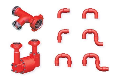 FMC Chiksan swivel joints and weco fittings and pup joints group