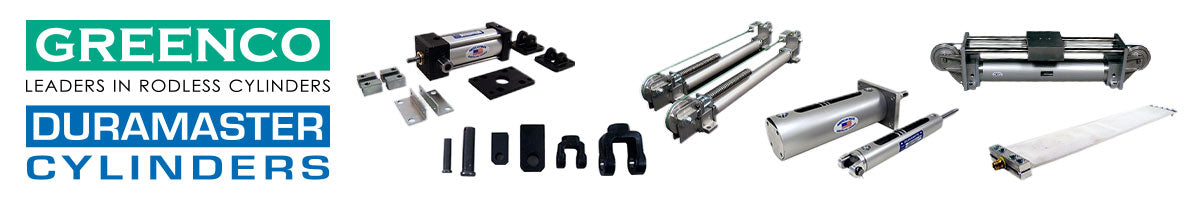 Greenco rodless cylinders and Duramaster rod cylinders group