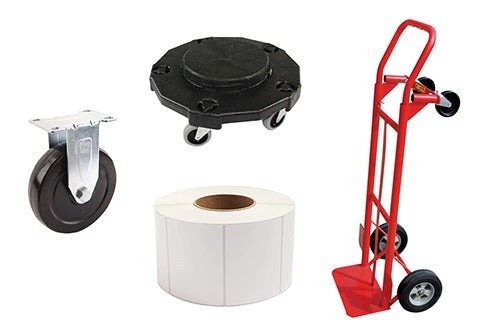 Memco hand truck, shipping labels, dollies, and casters group
