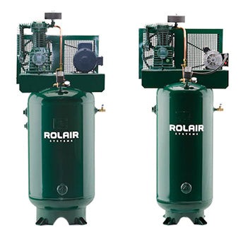 Rolair V3360K24 and V5180K30 two stage electric stationary compressors