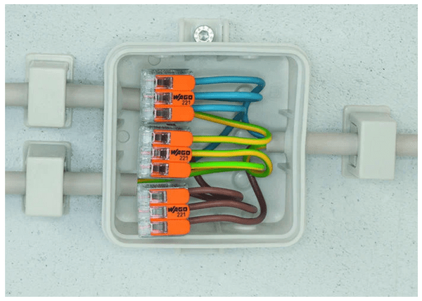 Wago connectors in Junction box