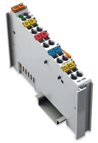 Close-up of the WAGO 750-630 SSI Transmitter at Kinequip