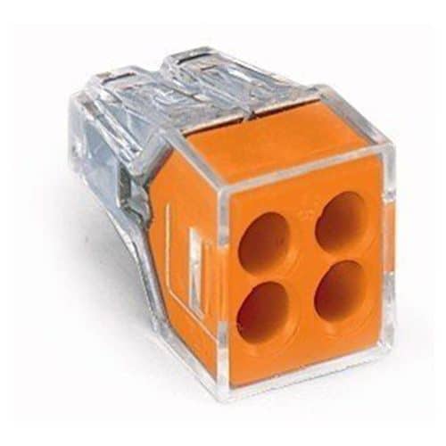 Wago 773-164/K194-4045 | 4 Conductor Junction Box Connector Orange 100pc Box